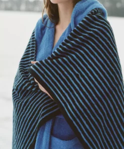 Tekla Organic Cotton Towels - Black And Blue