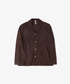 Tekla Poplin Sleep Shirt - Coffee