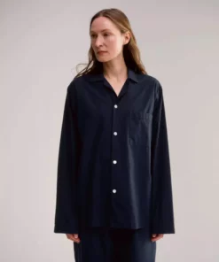 Tekla Poplin Sleep Shirt - True Navy