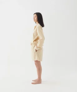 Tekla Poplin Sleep Shorts - Khaki