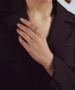 Jessica McCormack Fashion Jewellery Diamond Eternity Band - Cut-Down Small Diamond Blackened Gold