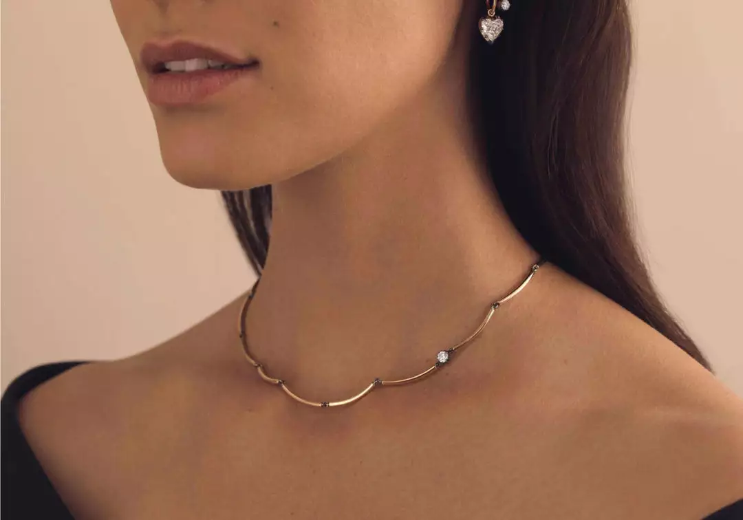 Jessica McCormack Fashion Jewellery Chi Chi Necklace - Yellow Gold 0.25ct Diamond 2 Jessica McCormack Fashion Jewellery Chi Chi Necklace - Yellow Gold 0.25ct Diamond