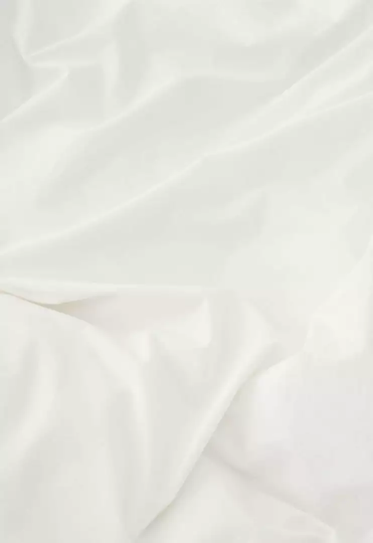Tekla Cotton Percale Flat Sheet - Broken White 1 Tekla Cotton Percale Flat Sheet - Broken White