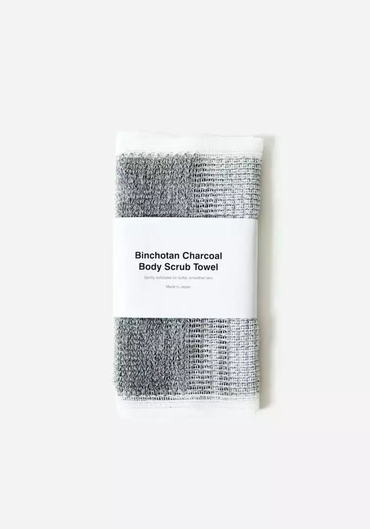 Morihata Binchotan Charcoal Body Scrub Towel Home Living 3 Morihata Binchotan Charcoal Body Scrub Towel Home Living