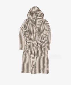 Tekla Hooded Bathrobe - Kodiak Stripe