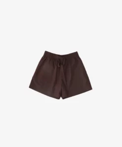 Tekla Poplin Sleep Shorts - Coffee