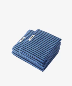 Tekla Home Living Organic Cotton Towels - Blue And Black