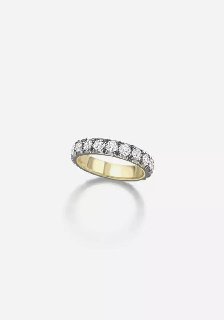 Jessica McCormack Diamond Eternity Band - Cut-Down Medium Diamond Blackened Gold 1 Jessica McCormack Diamond Eternity Band - Cut-Down Medium Diamond Blackened Gold