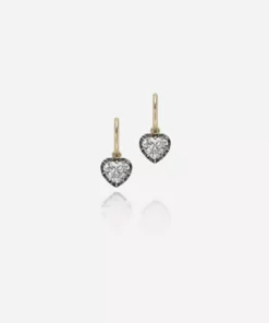 Jessica McCormack Fashion Jewellery Signature Diamond Gypsets - Heart Shaped Blackened Gold