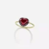 Jessica McCormack Button Back Ruby Ring - Heart Shaped 1.0ct