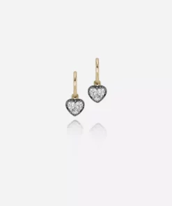 Jessica McCormack Fashion Jewellery Signature Diamond Gypsets - Heart Shaped Blackened Gold