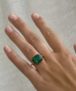 Jessica McCormack Button Back Emerald Ring - Emerald Cut East/West 3.73ct BWG Dream Gifts For Her 5 Jessica McCormack Button Back Emerald Ring - Emerald Cut East/West 3.73ct BWG Dream Gifts For Her