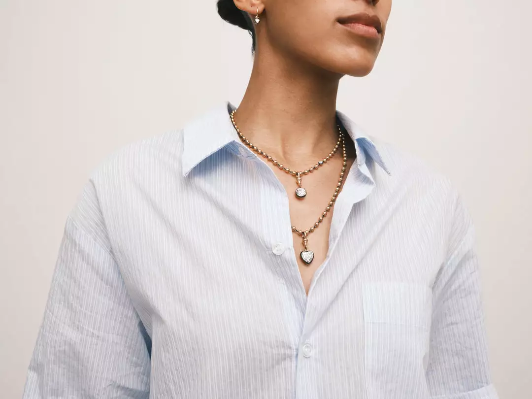 Jessica McCormack Fashion Jewellery Ball N Chain Necklace - Diamond 4 Jessica McCormack Fashion Jewellery Ball N Chain Necklace - Diamond