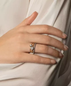 Jessica McCormack Fashion Jewellery Button Back Diamond Ring - Brilliant Cut 0.50ct WG