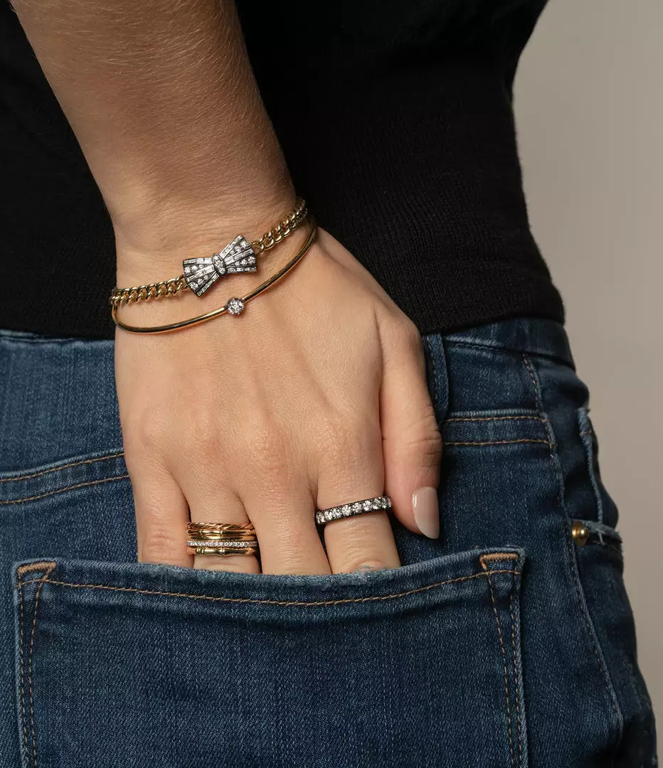 Jessica McCormack Fashion Jewellery Diamond Eternity Band - Cut-Down Small Diamond Blackened Gold 4 Jessica McCormack Fashion Jewellery Diamond Eternity Band - Cut-Down Small Diamond Blackened Gold