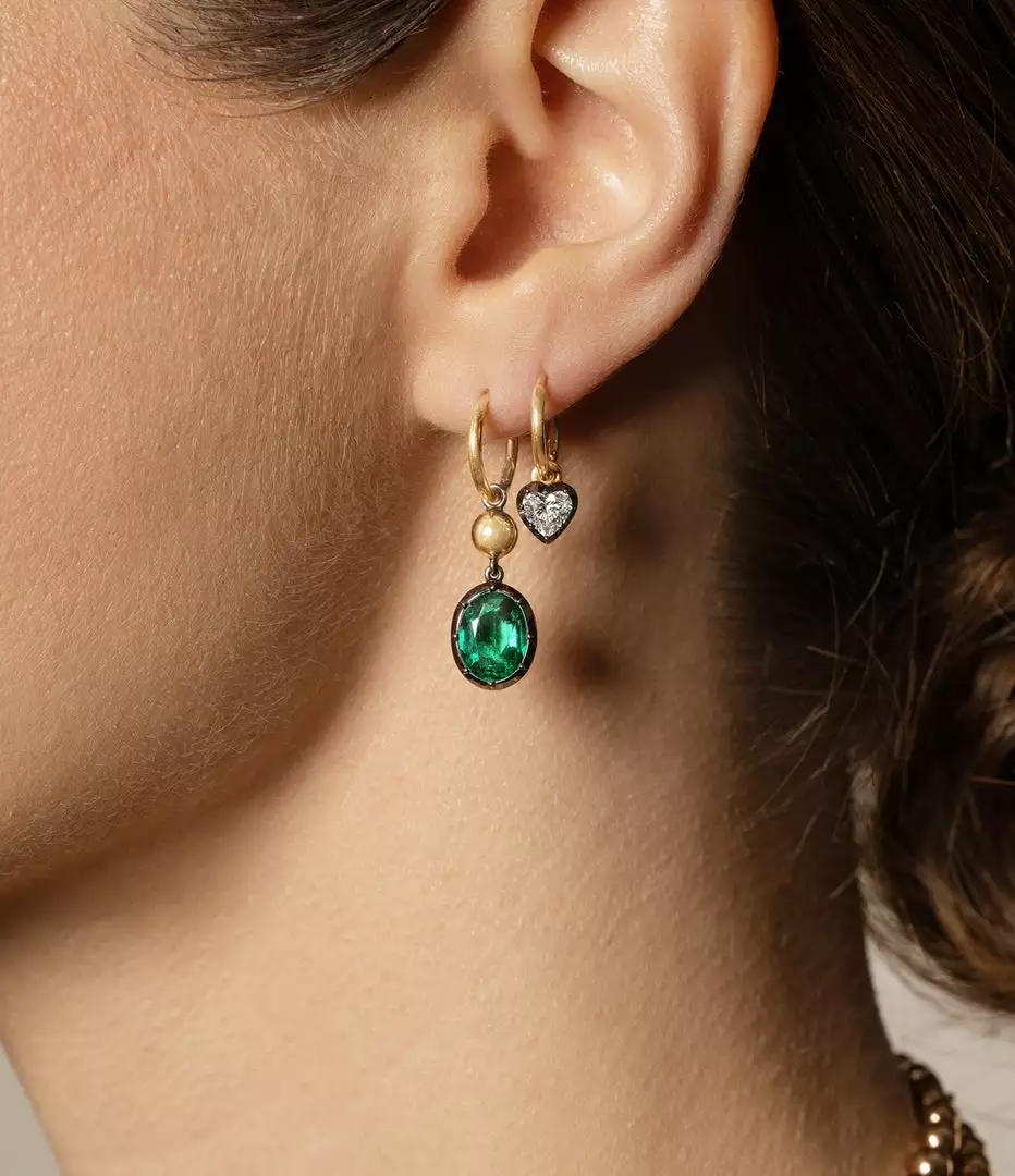 Jessica McCormack Fashion Jewellery Signature Diamond Gypsets - Heart Shaped Blackened Gold 3 Jessica McCormack Fashion Jewellery Signature Diamond Gypsets - Heart Shaped Blackened Gold