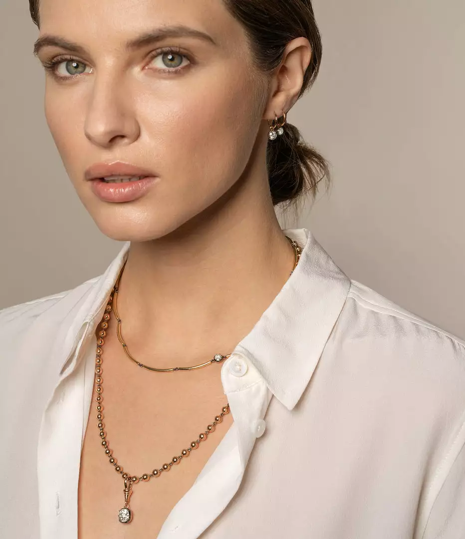 Jessica McCormack Fashion Jewellery Chi Chi Necklace - Yellow Gold 0.25ct Diamond 3 Jessica McCormack Fashion Jewellery Chi Chi Necklace - Yellow Gold 0.25ct Diamond