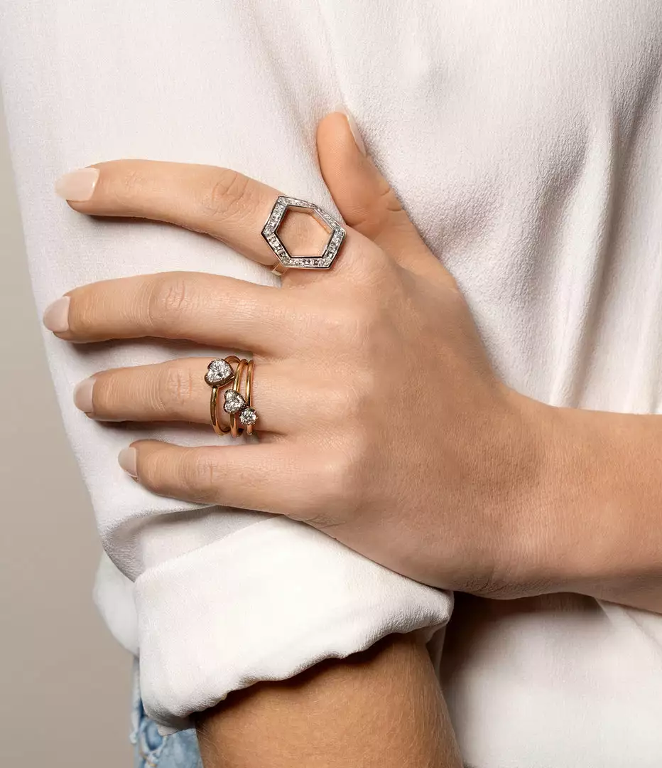 Jessica McCormack Button Back Diamond Ring - Heart Shaped 1.00ct BWG 3 Jessica McCormack Button Back Diamond Ring - Heart Shaped 1.00ct BWG