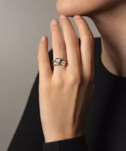 Jessica McCormack Fashion Jewellery Button Back Diamond Ring - Heart Shaped 0.75ct BWG