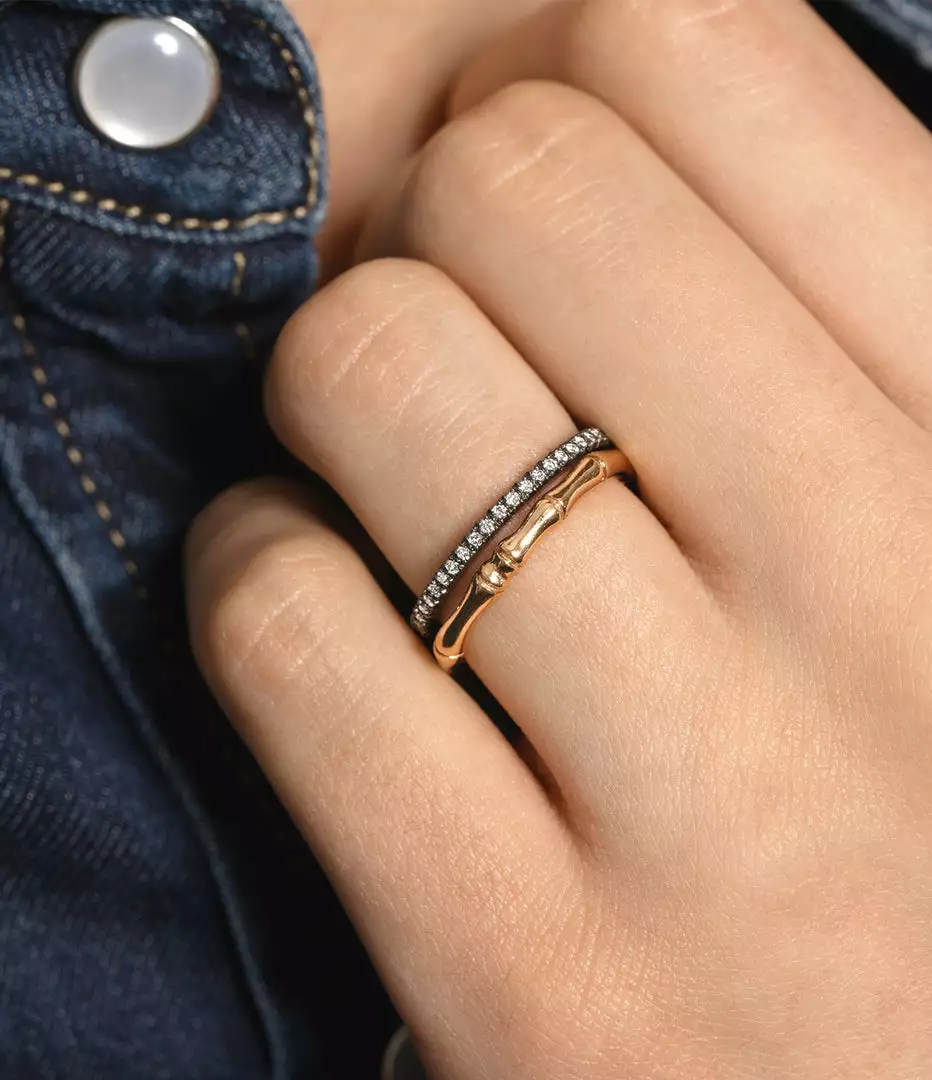 Jessica McCormack Super Fine Eternity Band - Blackened Gold Fashion Jewellery 3 Jessica McCormack Super Fine Eternity Band - Blackened Gold Fashion Jewellery