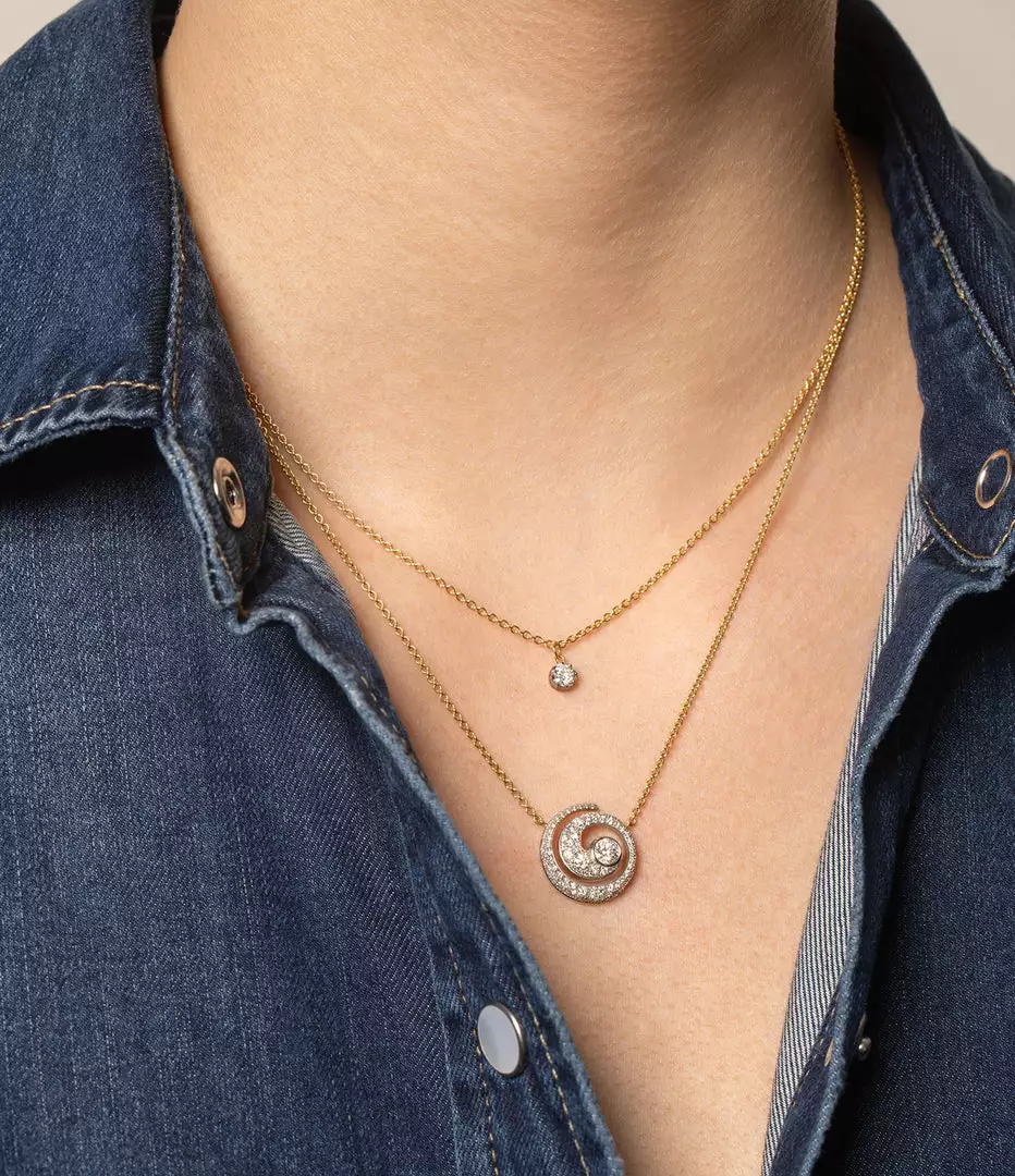 Jessica McCormack Fashion Jewellery Signature Diamond Pendant - Round Diamond Blackened Gold 4 Jessica McCormack Fashion Jewellery Signature Diamond Pendant - Round Diamond Blackened Gold