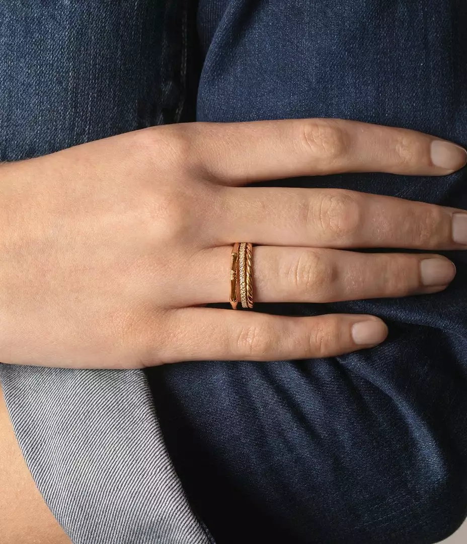 Jessica McCormack Fashion Jewellery Bamboo Ring - Rose Gold Wide Band 3 Jessica McCormack Fashion Jewellery Bamboo Ring - Rose Gold Wide Band