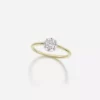 Jessica McCormack Fashion Jewellery Button Back Diamond Ring - Brilliant Cut 0.50ct WG
