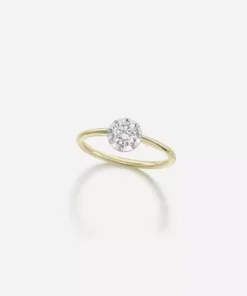 Jessica McCormack Fashion Jewellery Button Back Diamond Ring - Brilliant Cut 0.50ct WG