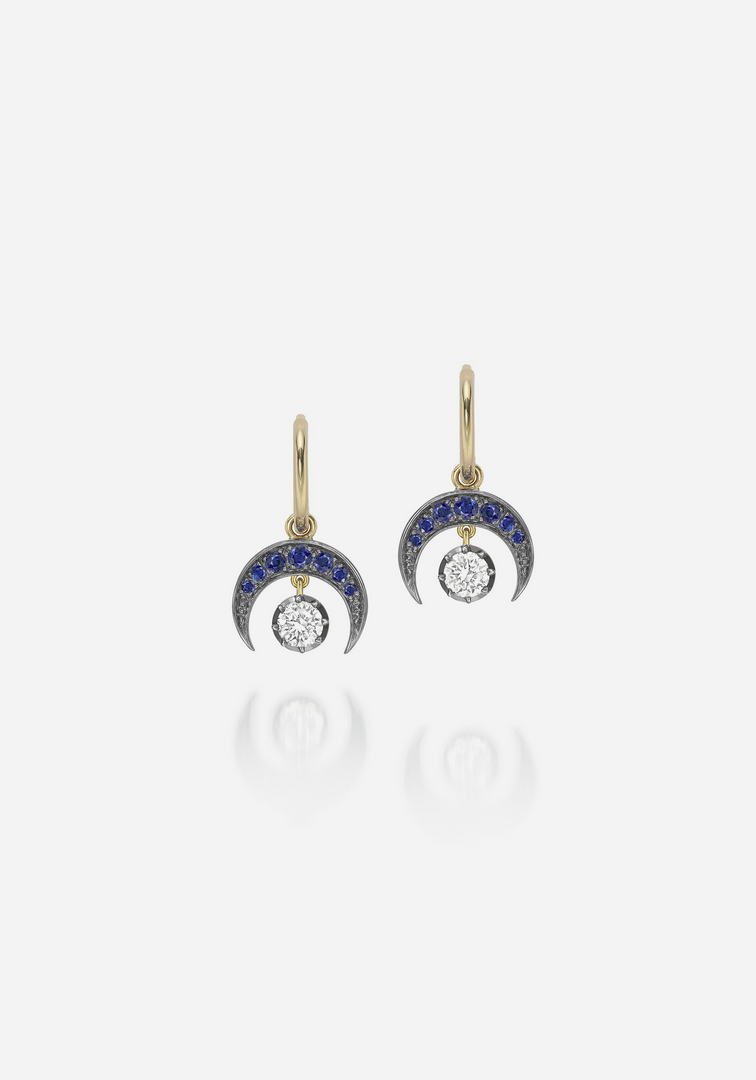 Jessica McCormack Signature Gypsets - Sapphire And Diamond Crescent Moon Fashion Jewellery 1 Jessica McCormack Signature Gypsets - Sapphire And Diamond Crescent Moon Fashion Jewellery