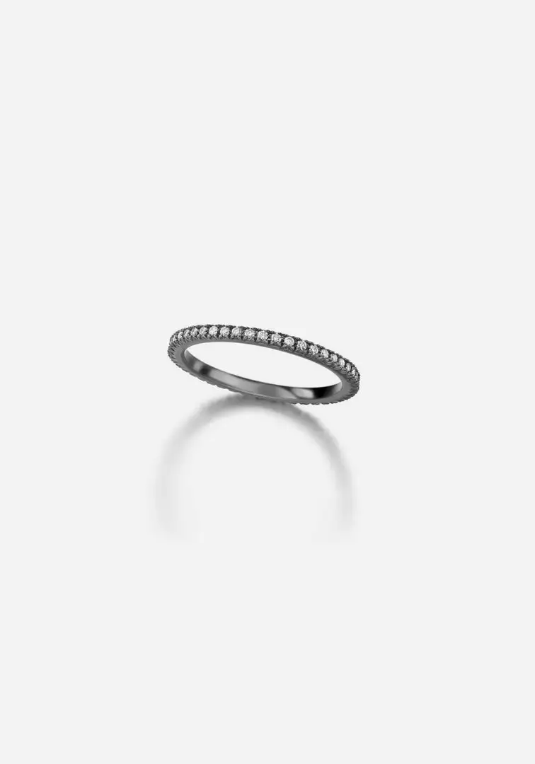 Jessica McCormack Super Fine Eternity Band - Blackened Gold Fashion Jewellery 1 Jessica McCormack Super Fine Eternity Band - Blackened Gold Fashion Jewellery