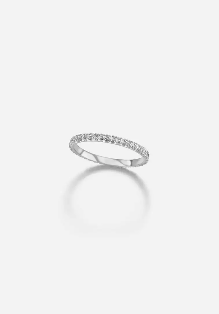 Jessica McCormack Fashion Jewellery Super Fine Eternity Band - White Gold 1 Jessica McCormack Fashion Jewellery Super Fine Eternity Band - White Gold