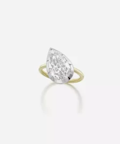 Jessica McCormack Fashion Jewellery Button Back Diamond Ring - Pear Tilted 3.07ct