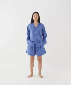 Tekla Fashion Jewellery Poplin Sleep Shorts - Boro Stripes