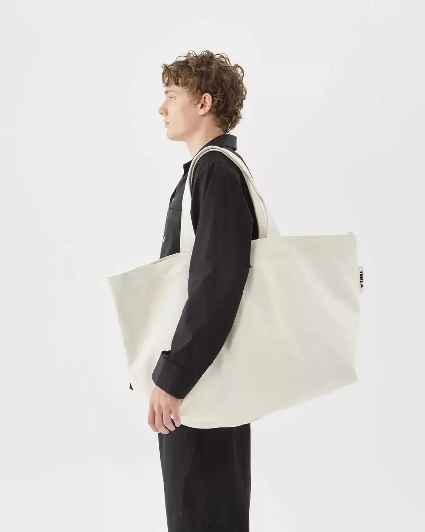 Tekla Canvas Bag In Ecru Home Living 2 Tekla Canvas Bag In Ecru Home Living