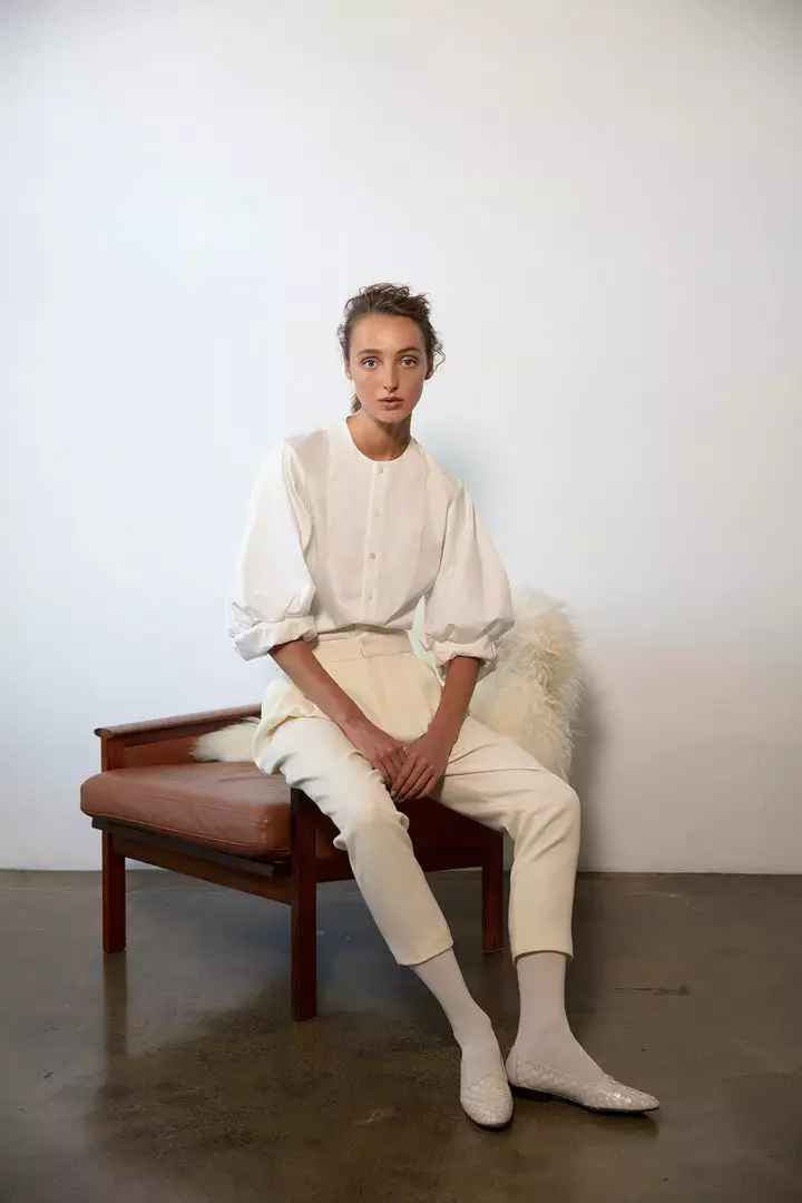 Rory William Docherty Embroidered Bib Front Lantern Sleeve Shirt 1 Rory William Docherty Embroidered Bib Front Lantern Sleeve Shirt