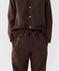 Tekla Fashion Jewellery Poplin Sleep Pants - Coffee 8 Tekla Fashion Jewellery Poplin Sleep Pants - Coffee