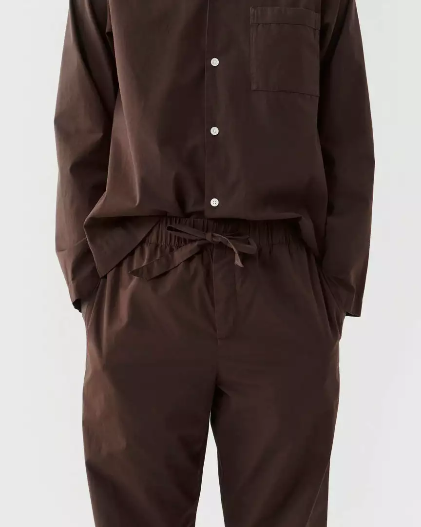 Tekla Fashion Jewellery Poplin Sleep Pants - Coffee 4 Tekla Fashion Jewellery Poplin Sleep Pants - Coffee