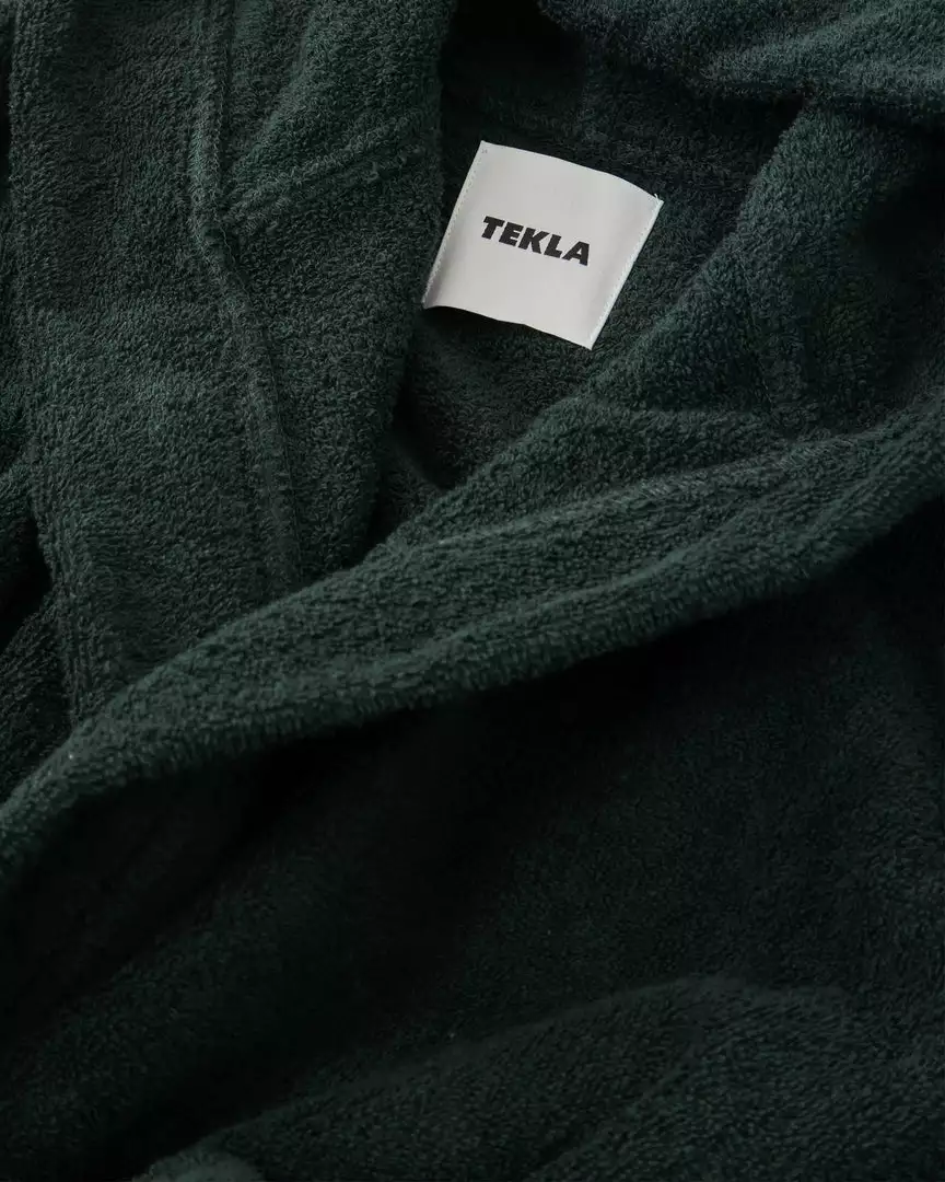 Tekla Towels & Bathroom Linen Kids Hooded Bathrobe - Forest Green 2 Tekla Towels & Bathroom Linen Kids Hooded Bathrobe - Forest Green