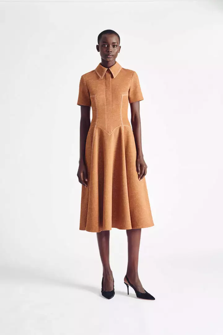 Emilia Wickstead Fashion Jewellery Jody Dress - Hazelnut 1 Emilia Wickstead Fashion Jewellery Jody Dress - Hazelnut