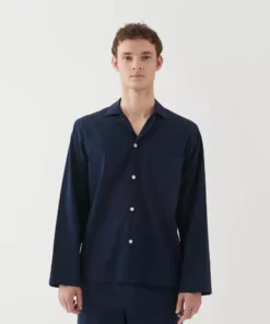 Tekla Poplin Sleep Shirt - True Navy