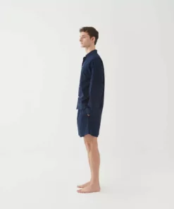 Tekla Poplin Sleep Shirt - True Navy