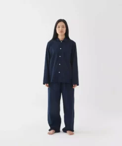 Tekla Poplin Sleep Shirt - True Navy