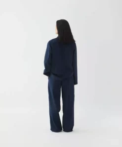 Tekla Poplin Sleep Shirt - True Navy