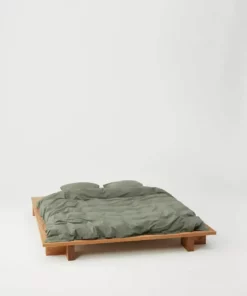 Tekla Cotton Percale Pillowcase - Olive Green - Pair