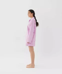 Tekla Dream Gifts For Her Poplin Sleep Shirt - Purple Pink