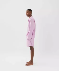 Tekla Dream Gifts For Her Poplin Sleep Shorts - Purple Pink