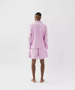 Tekla Dream Gifts For Her Poplin Sleep Shorts - Purple Pink