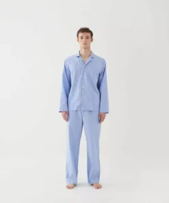 Tekla Dream Gifts For Her Poplin Sleep Shirt - Pin Stripes