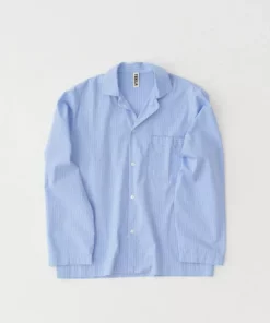 Tekla Dream Gifts For Her Poplin Sleep Shirt - Pin Stripes