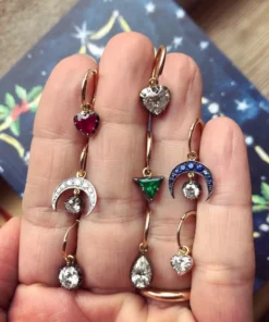 Jessica McCormack Signature Gypsets - Sapphire And Diamond Crescent Moon Fashion Jewellery